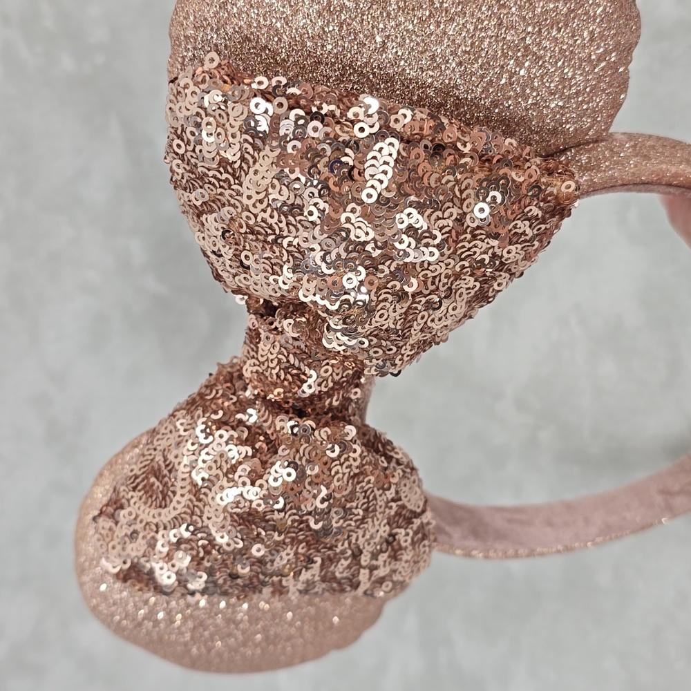 Disney Minnie Mouse Rose Gold Glitter and Sequin Headband - Picture 2 of 6